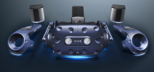 Vive Pro Kit (Sensors in the back, Controllers and Headset in the front) Vive Pro