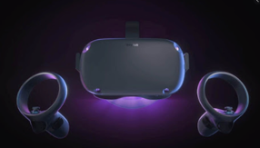 Oculus Quest, headset and controllers