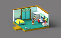 One of my personal projects using MagicaVoxel an isometric room