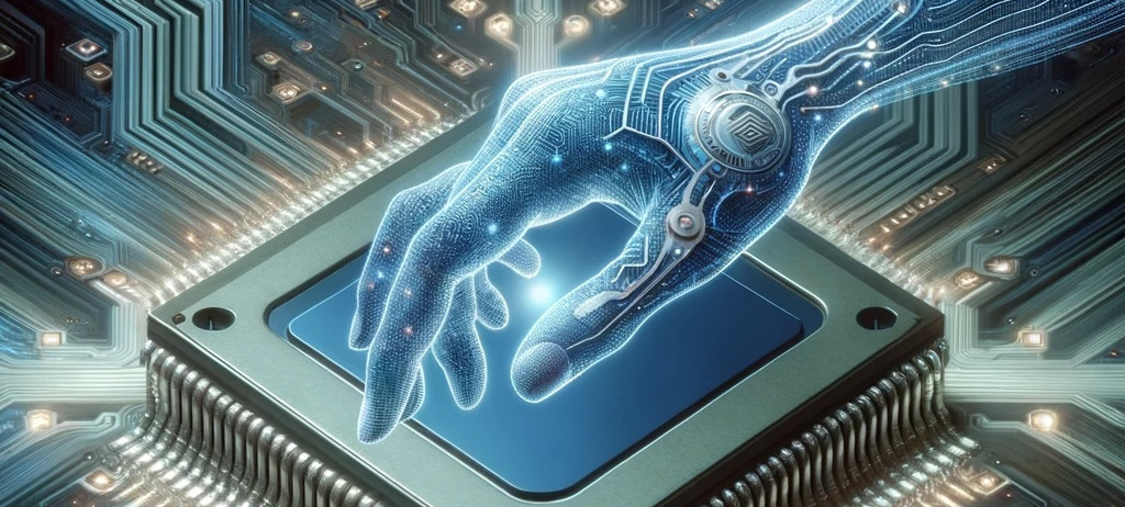 Computer Hand on a cpu