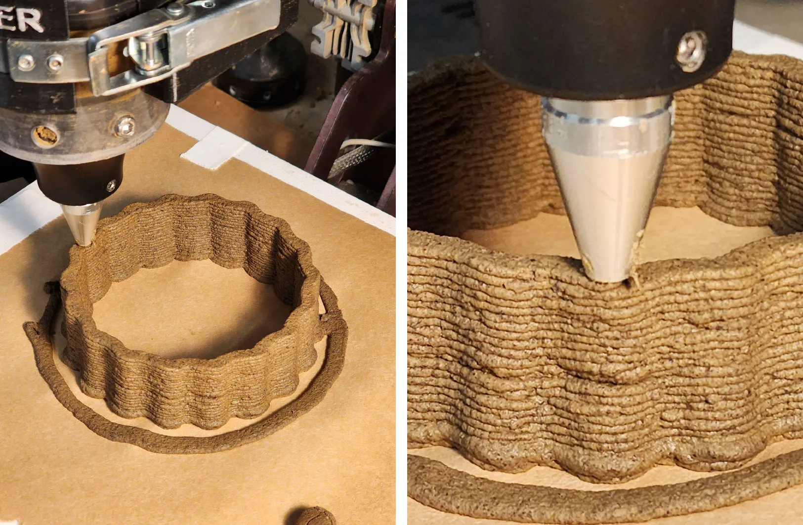 Digital 3D printing with natural earth materials