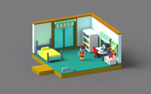 One of my personal projects using MagicaVoxel an isometric room One of my personal projects using MagicaVoxel an isometric room