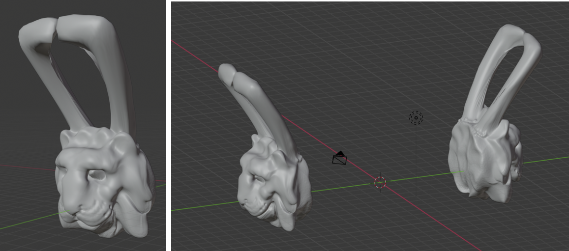 Sculpted lion handle (yes I know the handle is split~) Lion Head